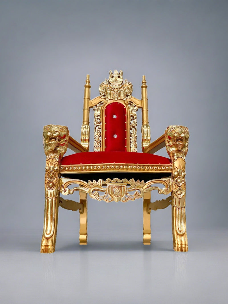 36" Kids' Raja Throne • Gold/Red velvet