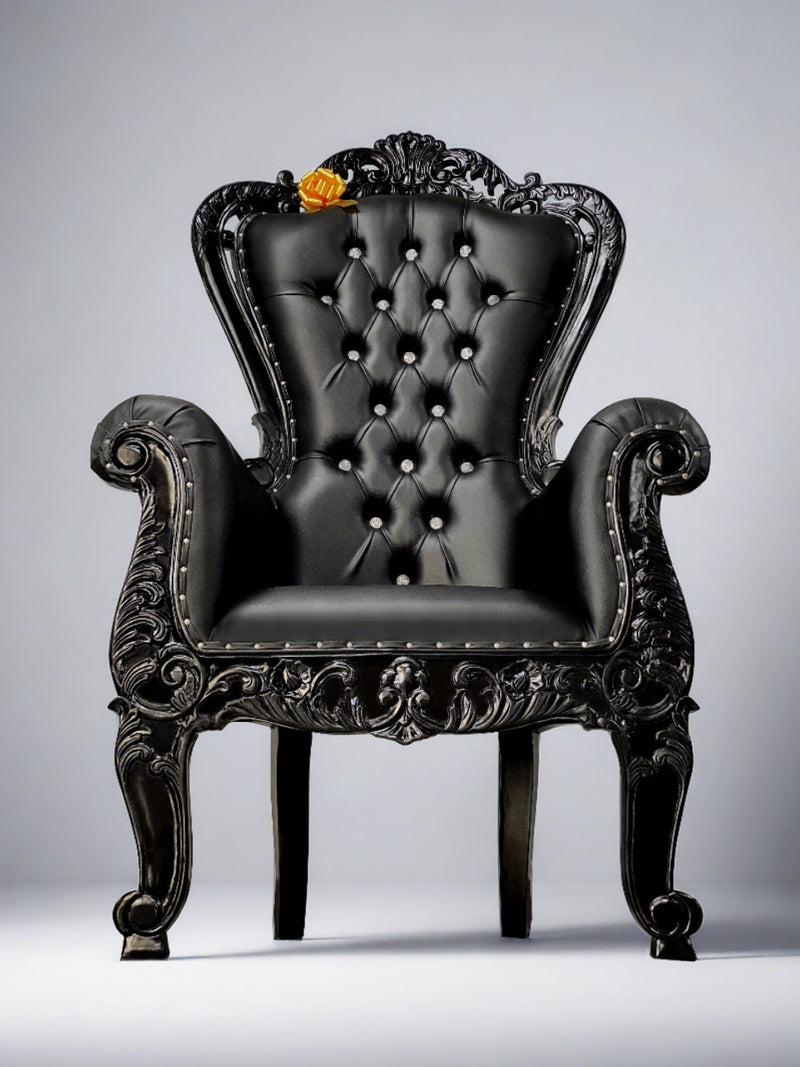 70" Aspen Throne (T) • Black/Black
