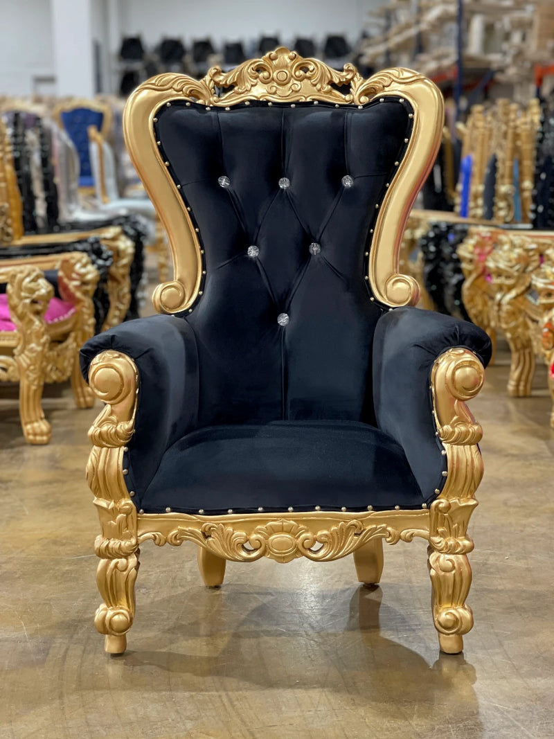 36" Kids' Takhta II Throne • Gold/Black velvet