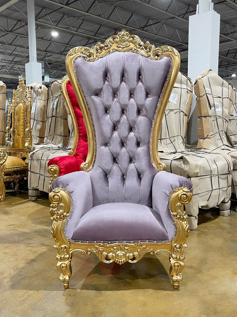 72" Vienna Throne • Gold/Lavender velvet