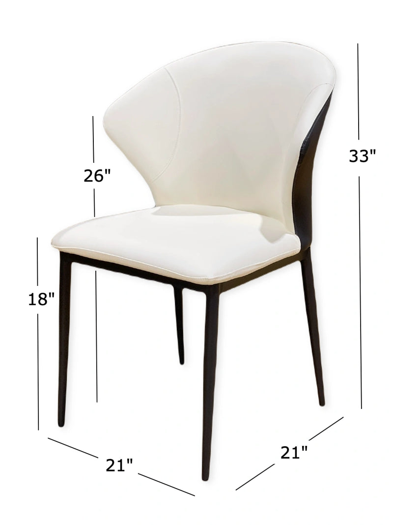 33" Wing back dining chair • Black/Ivory | CB85