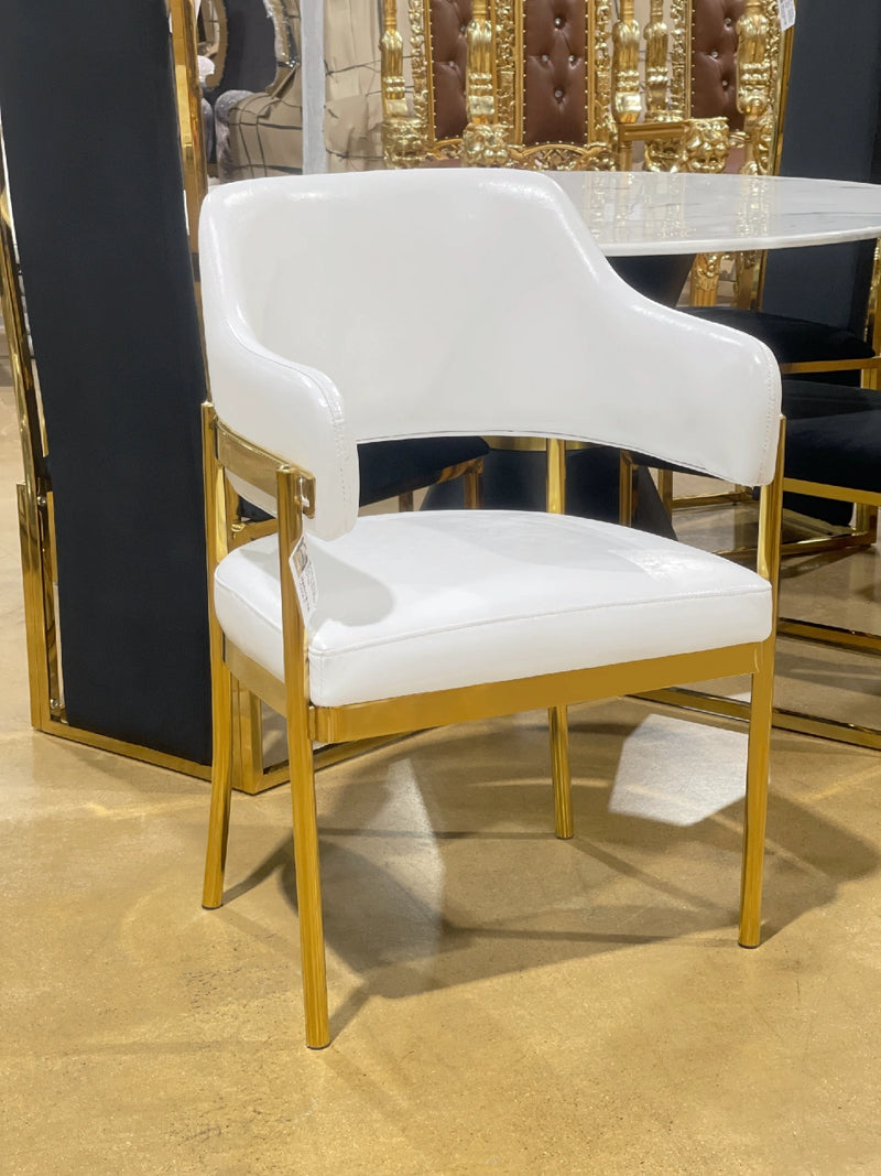 35" Moderna armchair • Gold/White | CFC02