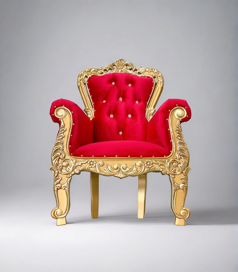 39" Kids' Aspen Throne • Gold/Red velvet