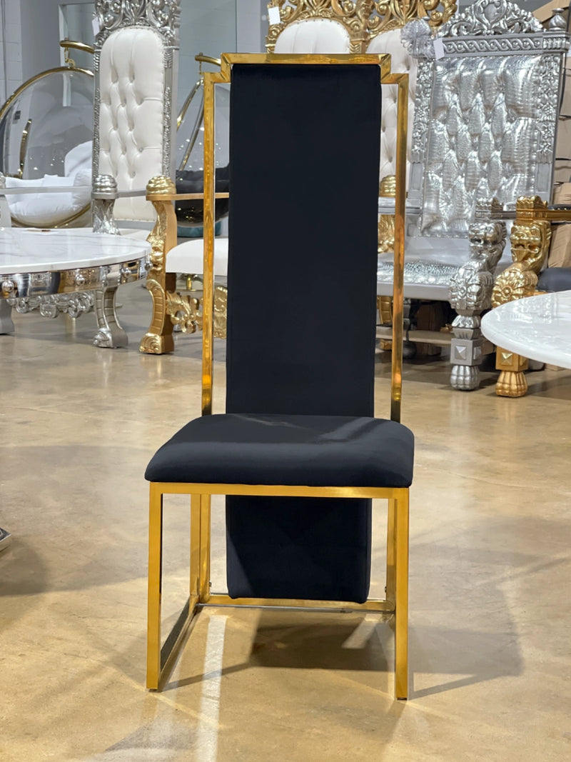 48" Gia accent chair • Gold/Black velvet | Stainless steel