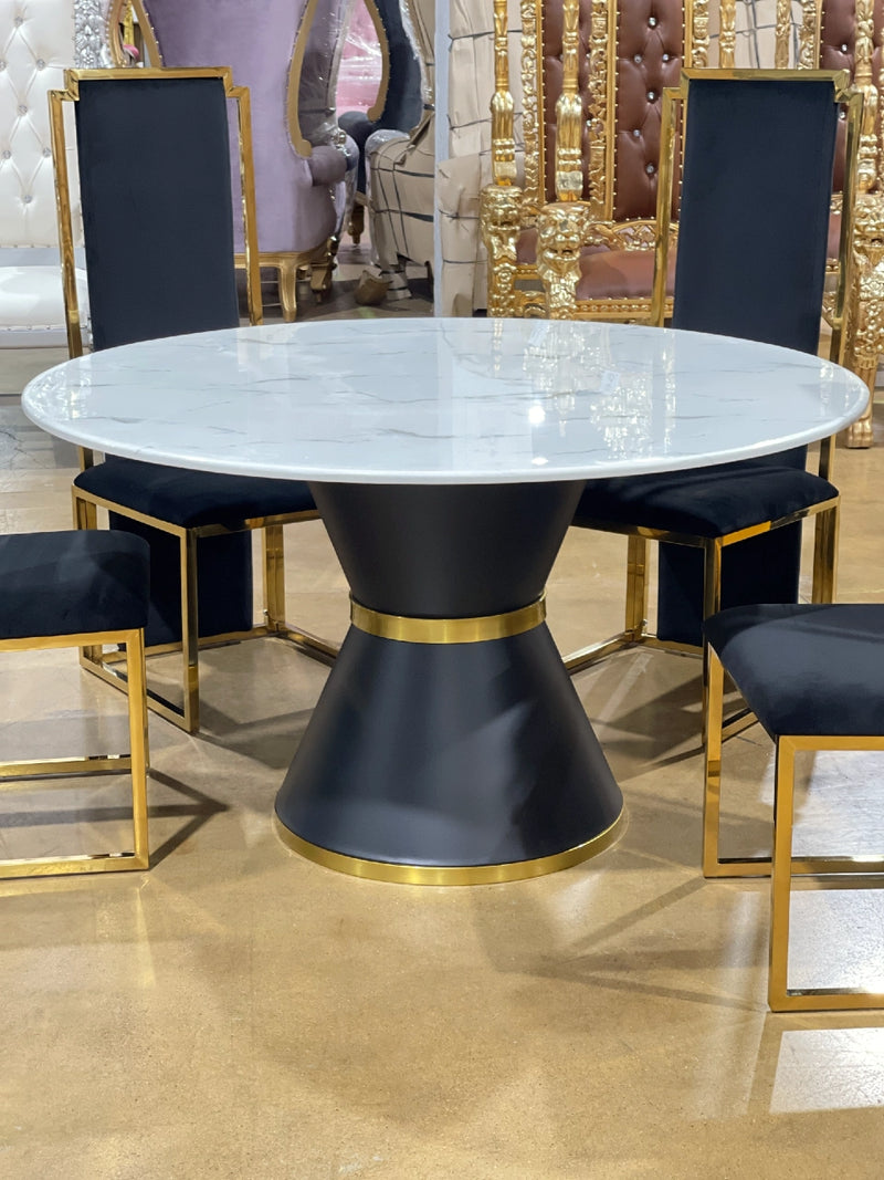 53" Round Table • Gold/Black | CY117