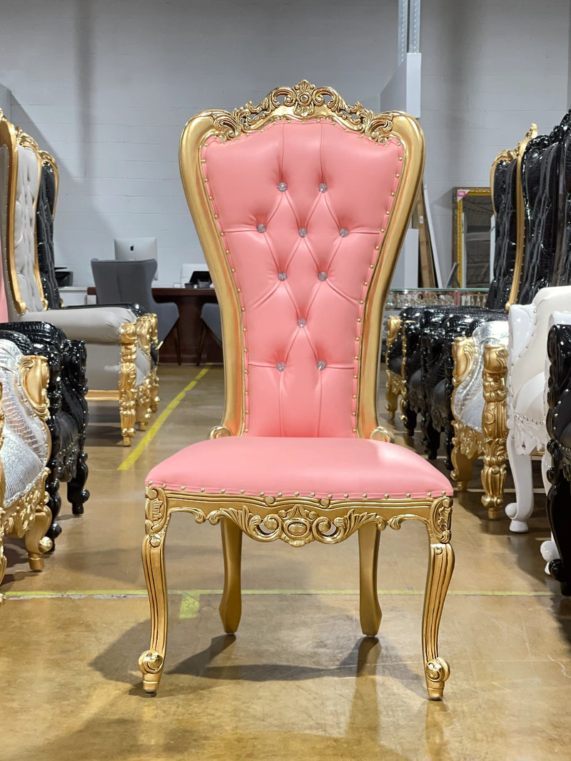 54" Takhta accent chair • Gold/Pink