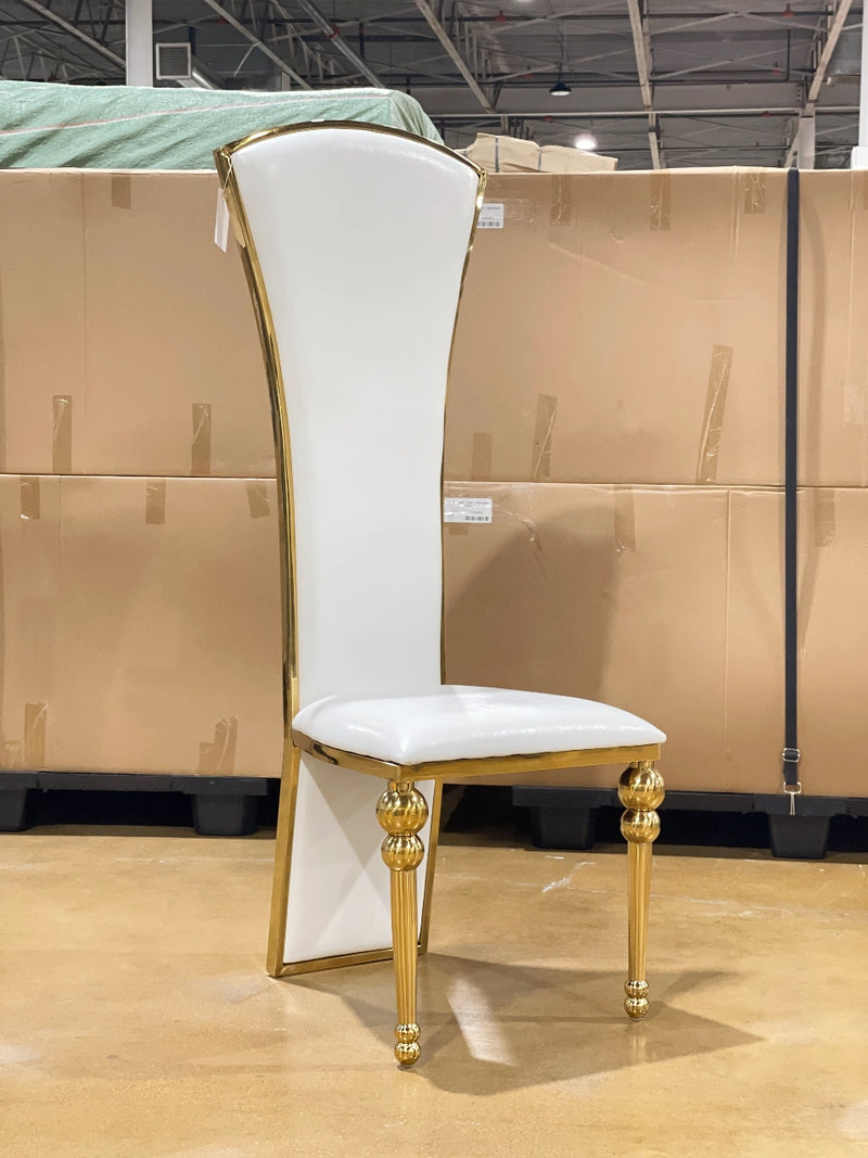 55" Vera accent chair • Gold/White | Stainless steel