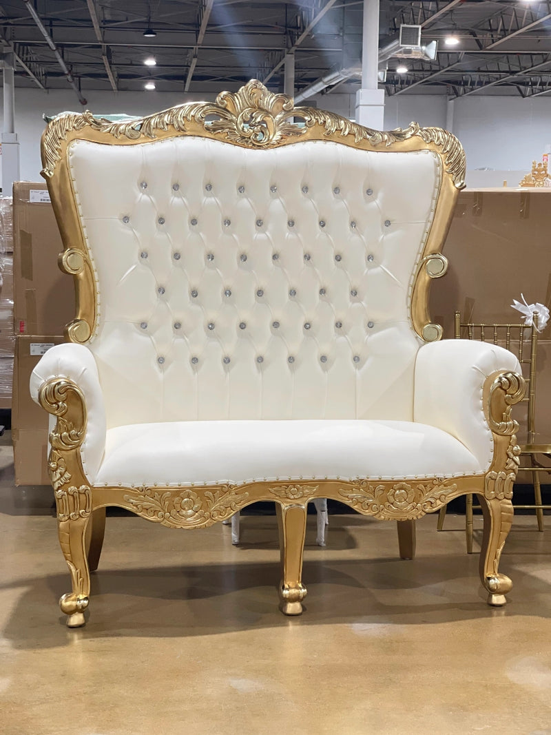 70" Loopa Throne settee (T) • Gold/Ivory