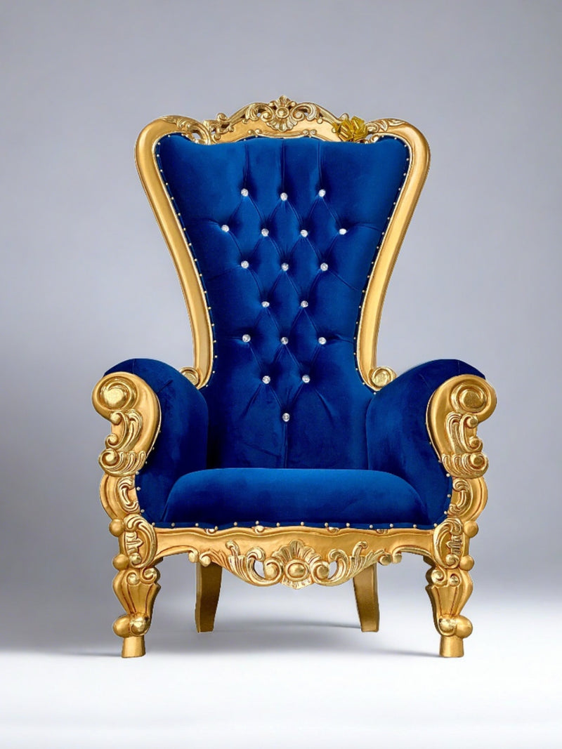 70" OG Throne • Gold/Blue velvet