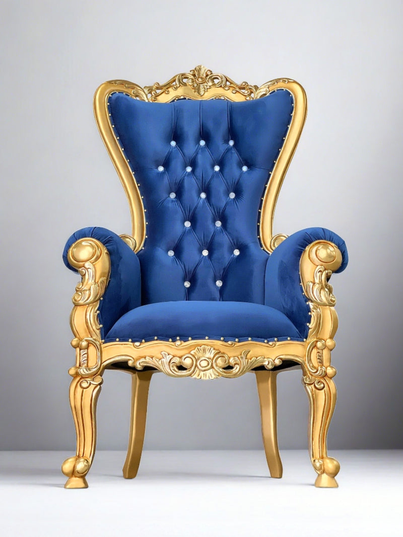 70" OG Throne (T) • Gold/Blue velvet