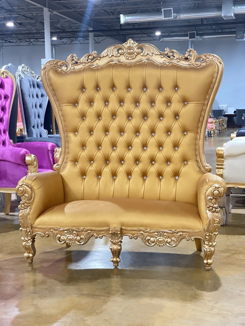 72" Vienna Throne settee • Gold/Gold