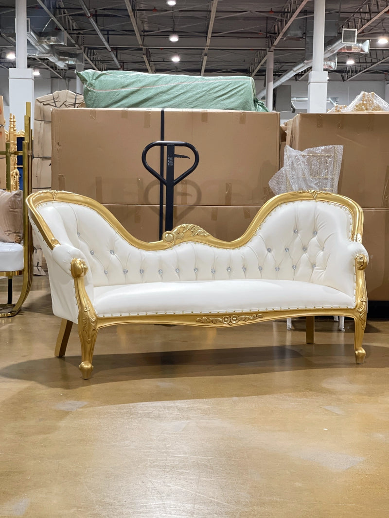 76" Scarlet chaise • Gold/Ivory