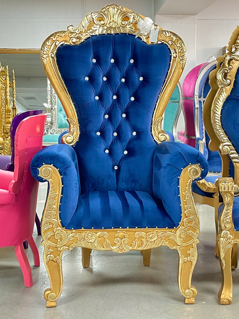 70" Aspen Throne (T) • Gold/Blue velvet