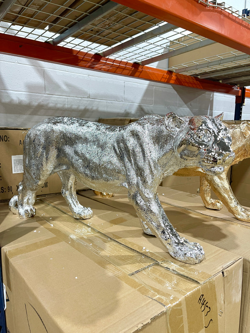 35" Tabletop Jaguar • Silver - A453 Chiseled Perfections®