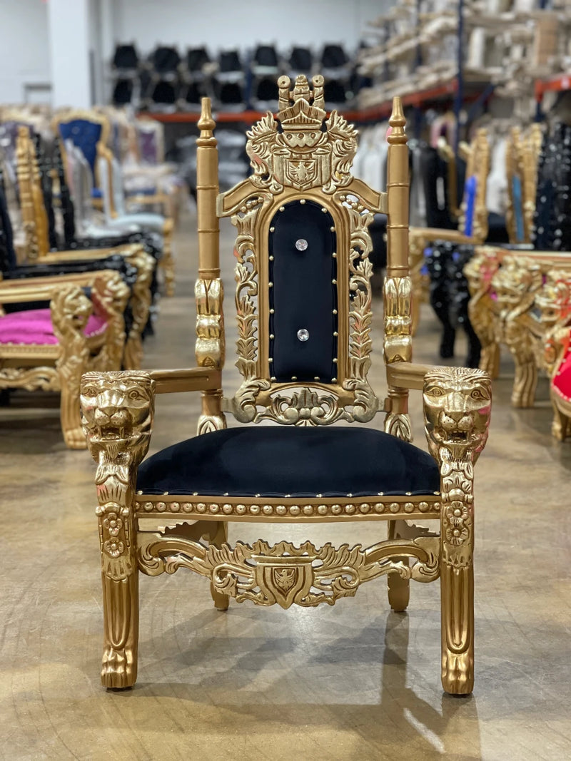 36" Kids' Raja Throne • Gold/Black velvet