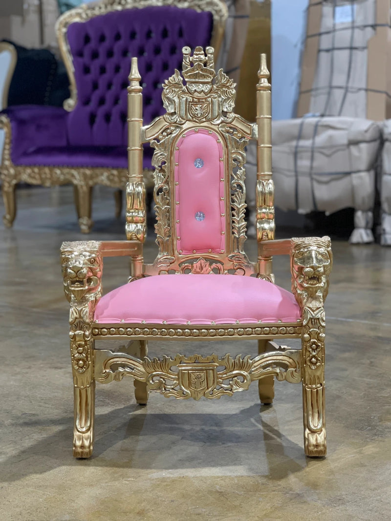36” Kids' Raja Throne • Gold/Pink