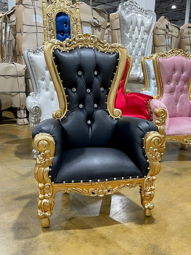 36" Kids' Vienna Throne • Gold/Black Chiseled Perfections®