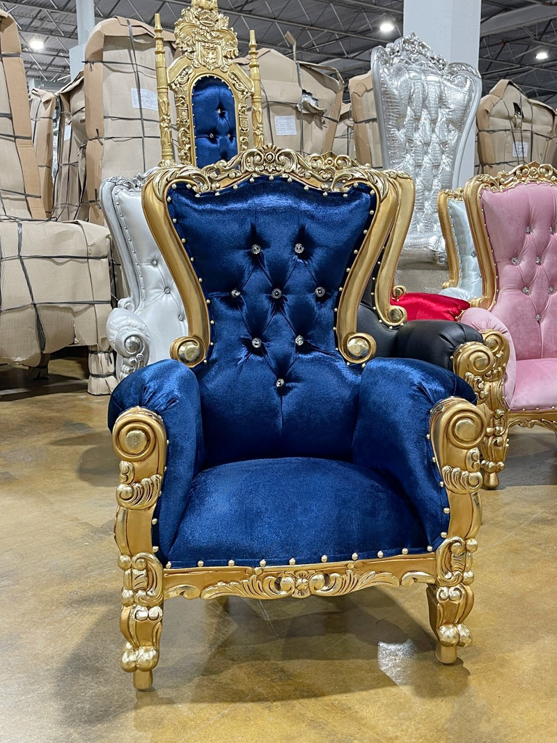 36" Kids' Vienna Throne • Gold/Blue (V) Chiseled Perfections®