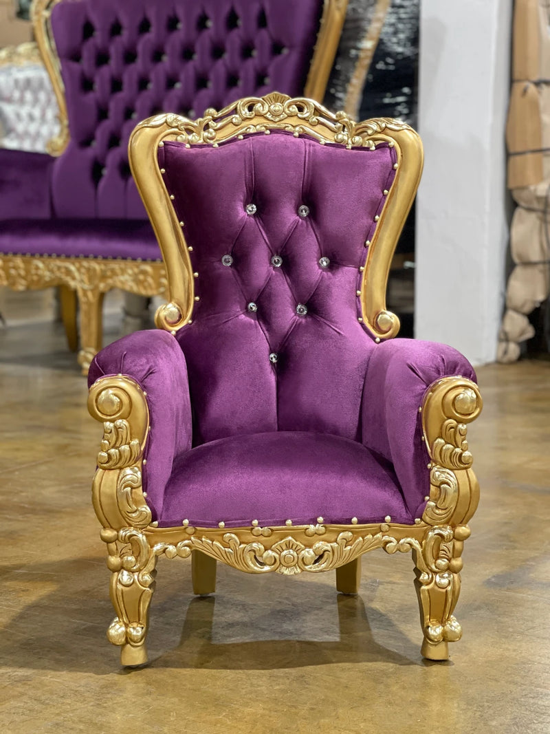 36" Kids' Vienna Throne • Gold/Purple velvet