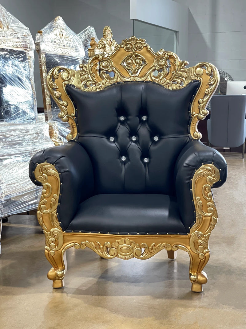 53" Sebastian lounge chair • Gold/Black