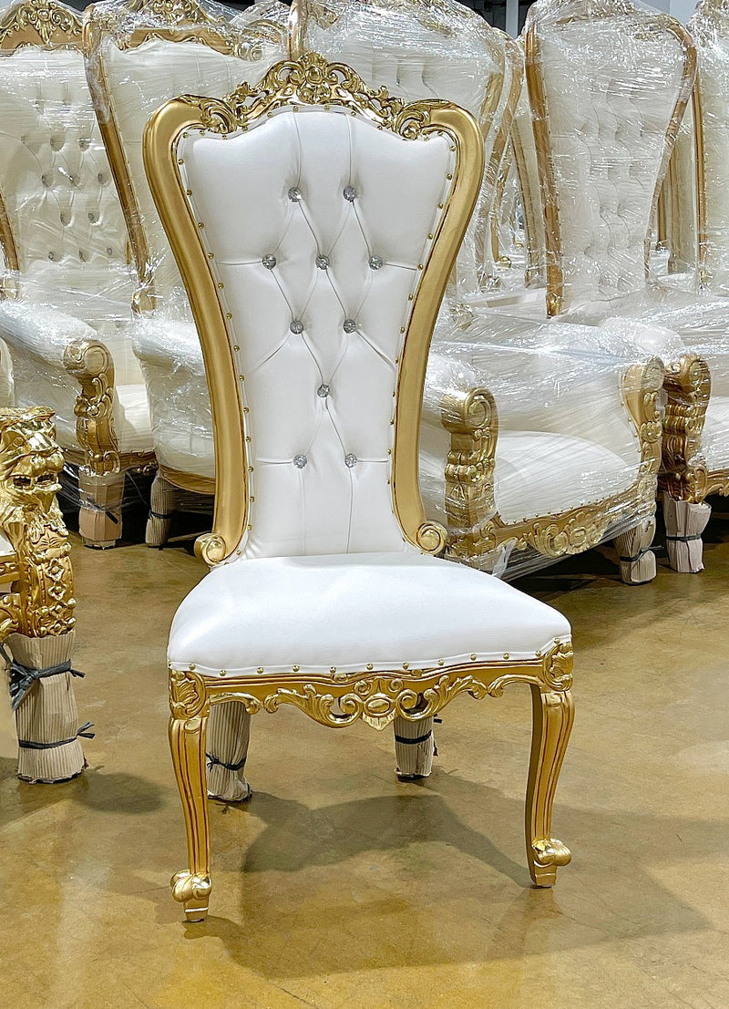 54" Takhta accent chair • Gold/Ivory