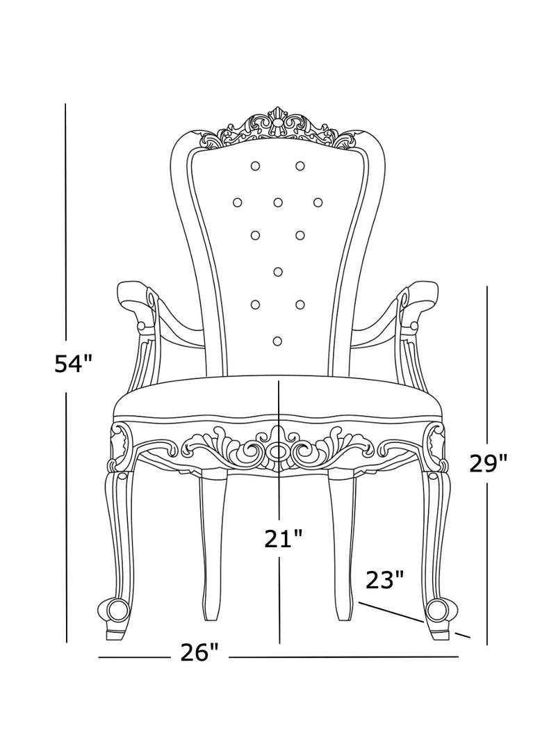 54" Takhta armchair • Black/Black velvet + diamond buttons