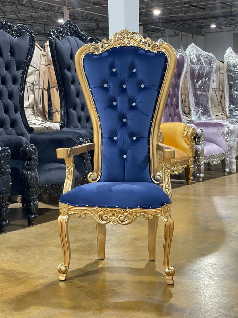 54" Takhta armchair • Gold/Blue velvet