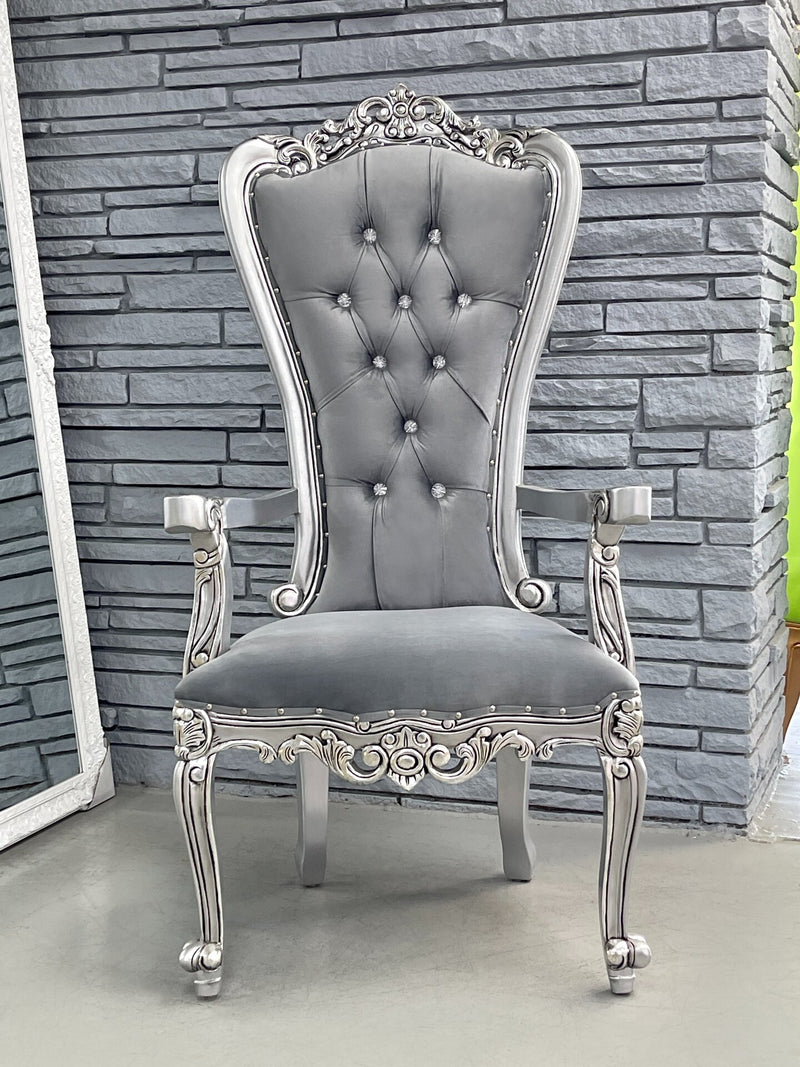 54" Takhta armchair • Silver/Gray velvet
