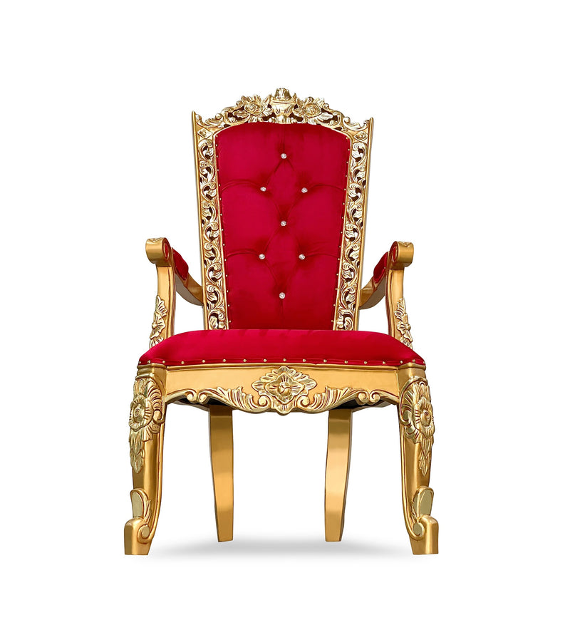 60" Casper armchair • Gold/Red velvet