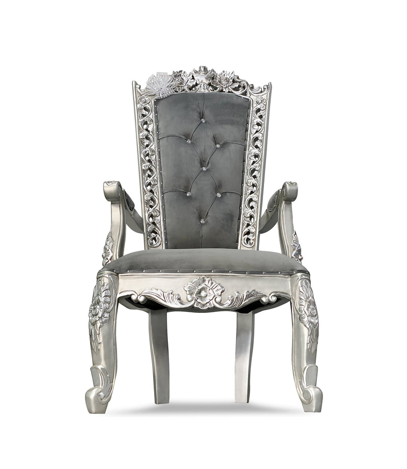 60" Casper armchair • Silver/Gray velvet
