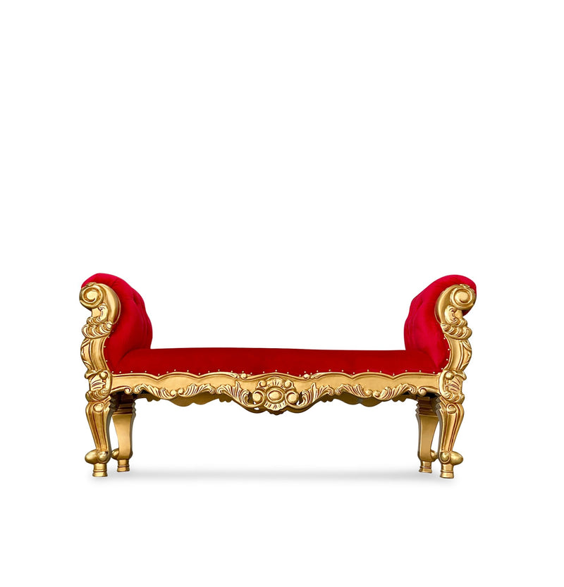 61" Bench • Gold/Red velvet