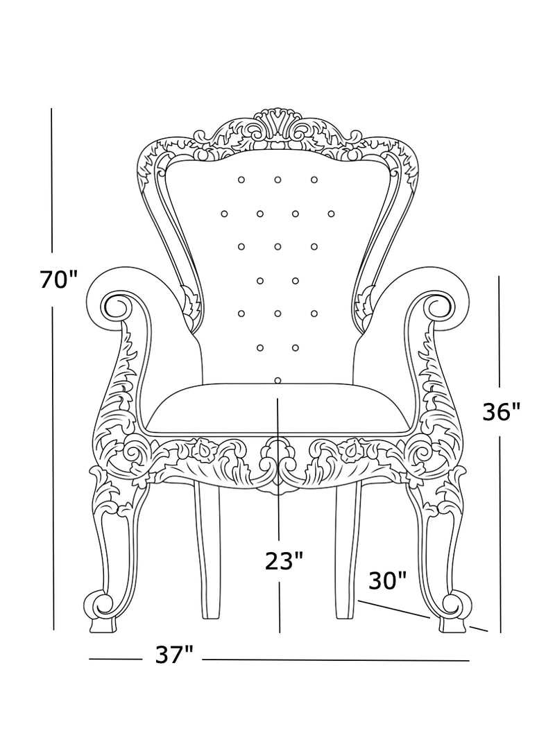 70" Aspen Throne (T) • Gold/Pink