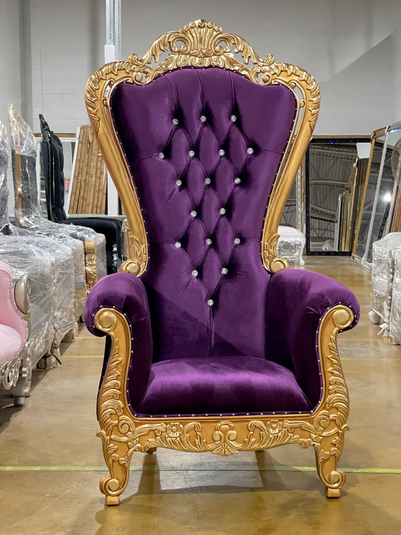 70" Aspen Throne • Gold/Purple velvet