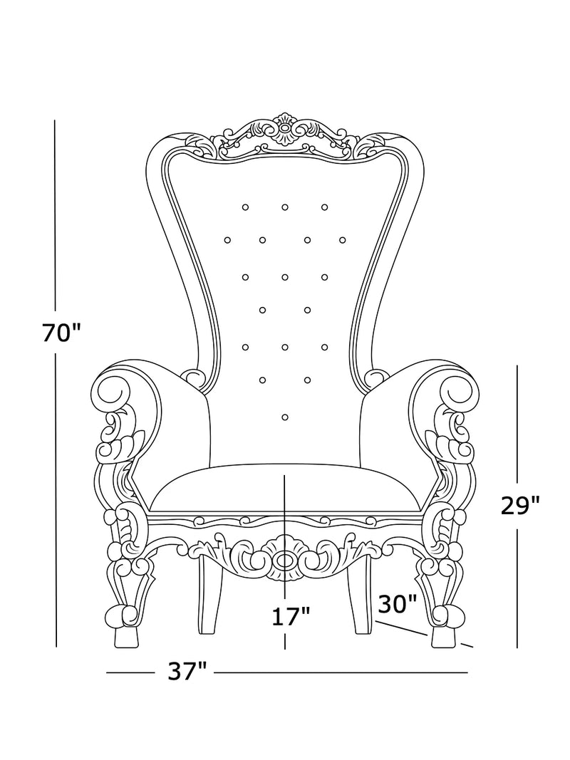 70" OG Throne • Silver/Fuchsia velvet