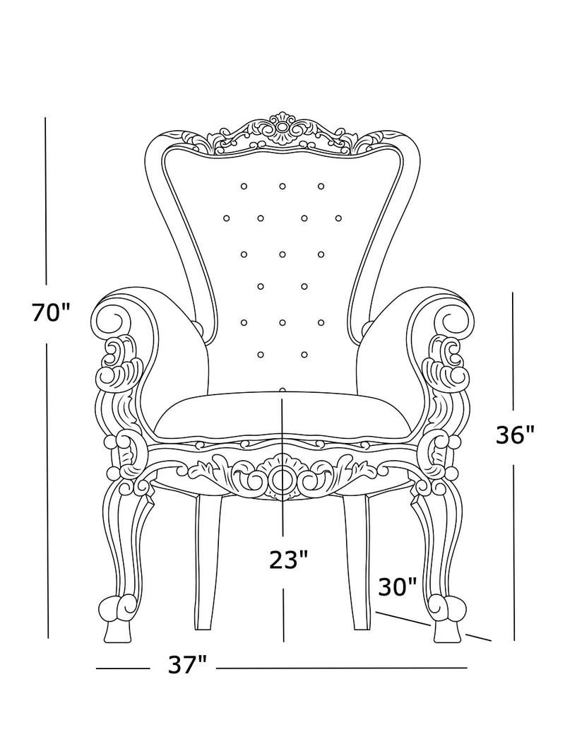 70" OG Throne (T) • Gold/Fuchsia velvet