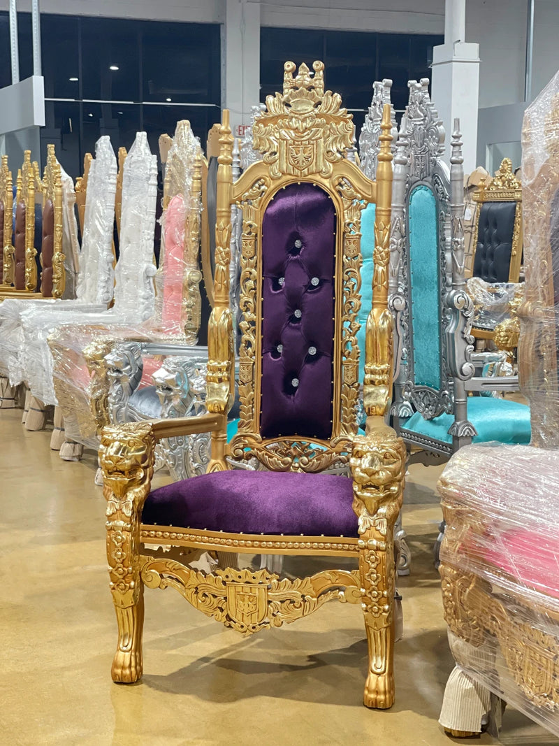 70" Raja Throne • Gold/Purple velvet