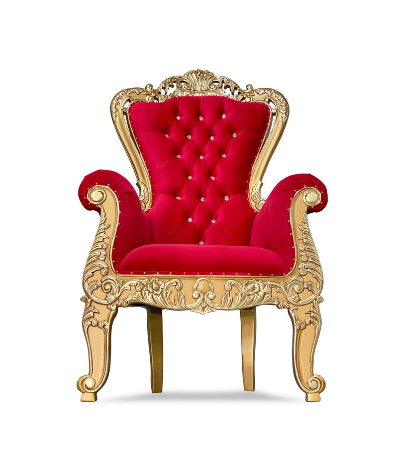 70" Aspen Throne (T) • Gold/Red velvet