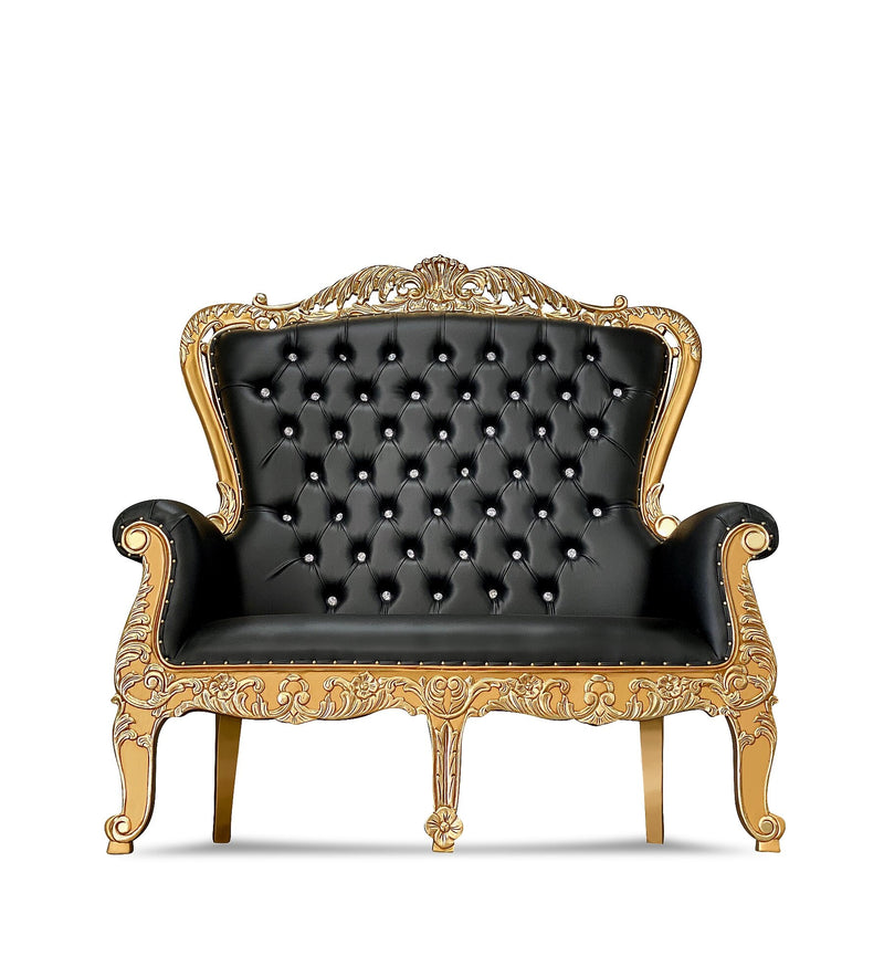 70" Aspen Throne settee (T) • Gold/Black