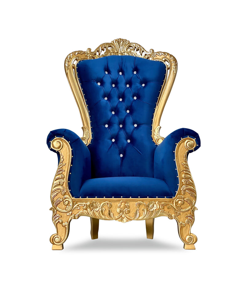 70" Aspen Throne • Gold/Blue velvet