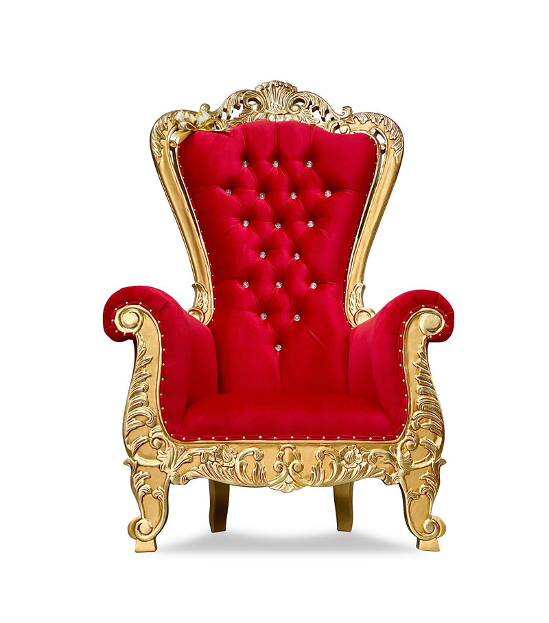 70" Aspen Throne • Gold/Red velvet