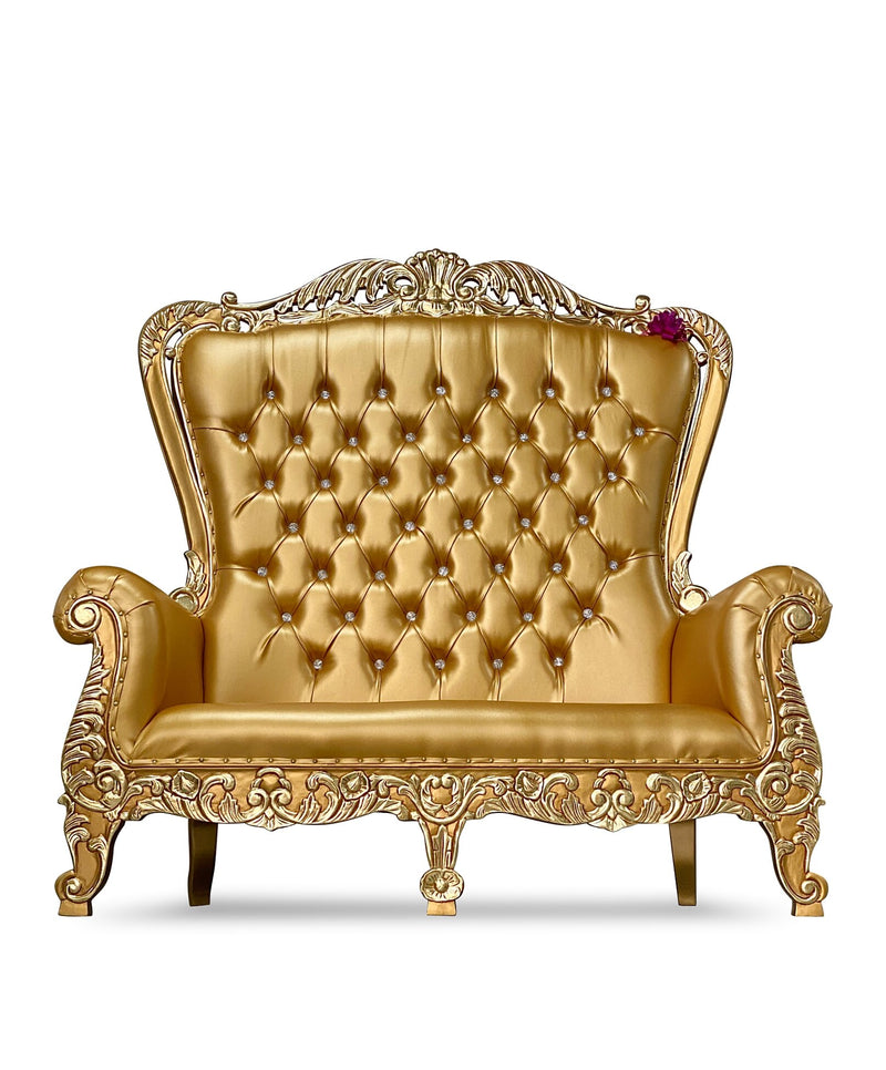 70" Aspen Throne settee • Gold/Gold