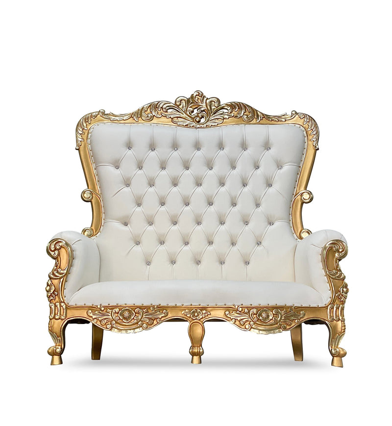 70" Loopa Throne settee • Gold/Ivory