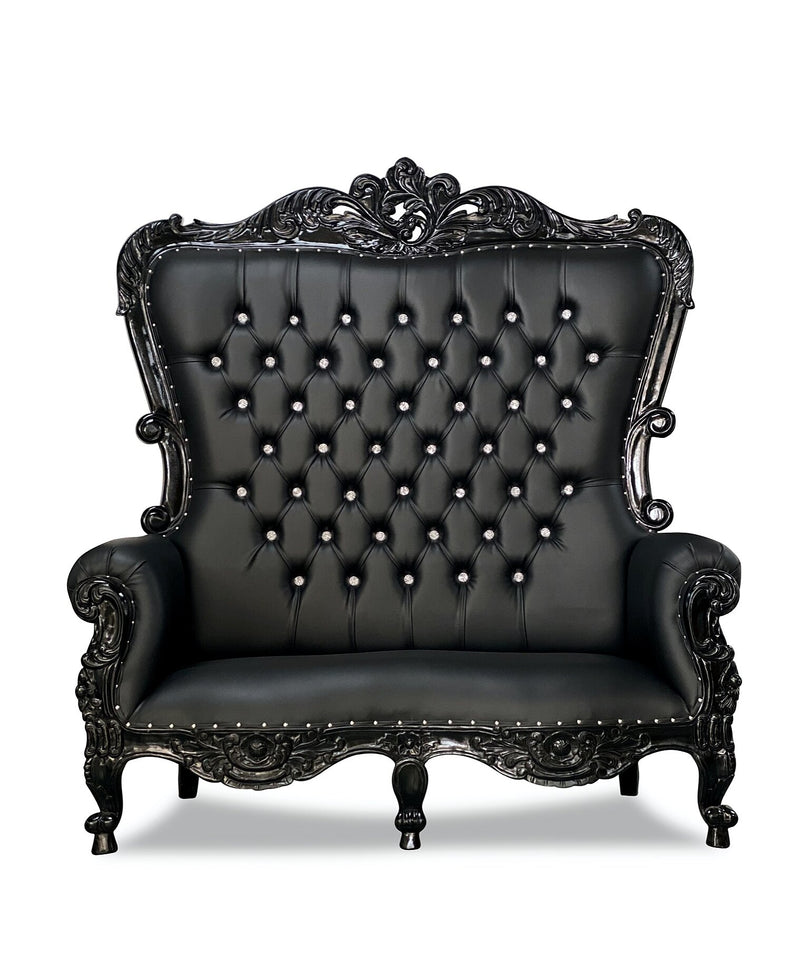 70" Loopa Throne settee • Black/Black