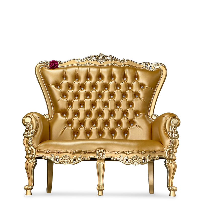 70" OG Throne settee (T) • Gold/Gold