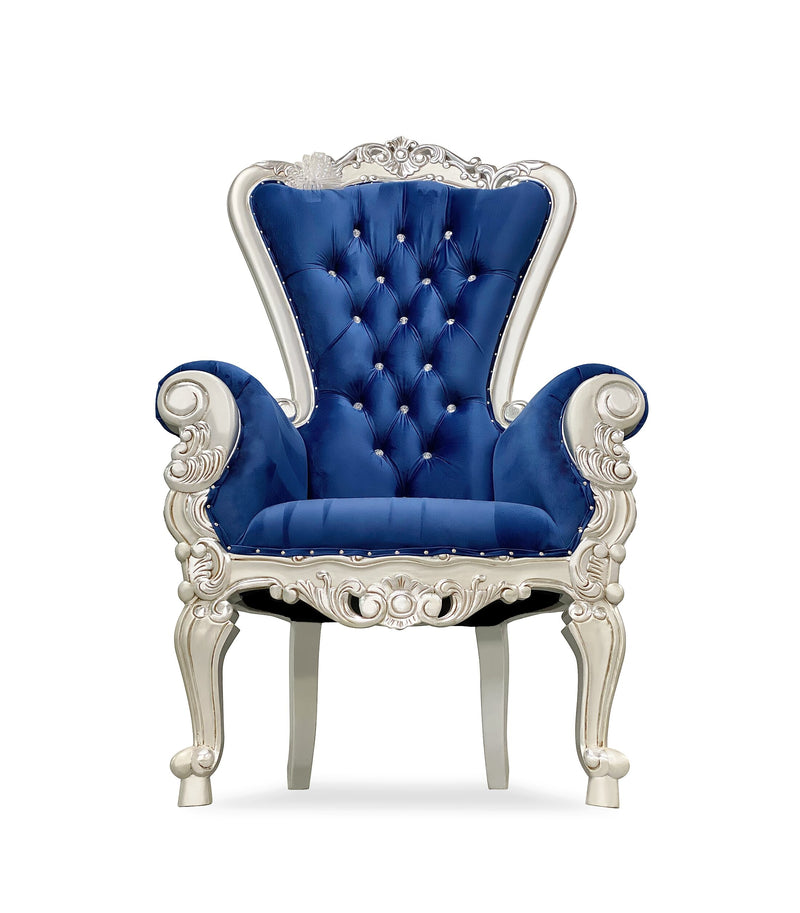 70" OG Throne (T) • Silver/Blue velvet