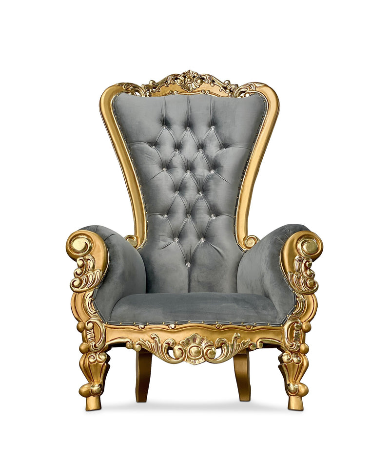 70" OG Throne • Gold/Gray velvet