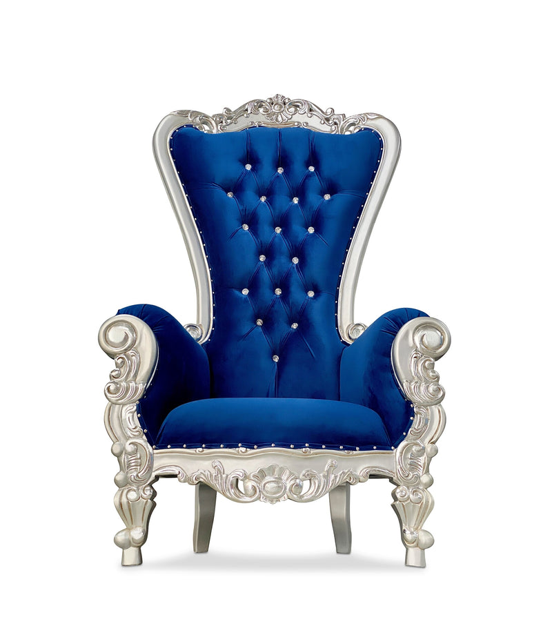 70" OG Throne • Silver/Blue velvet