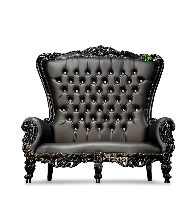 70" OG Throne settee • Black/Black