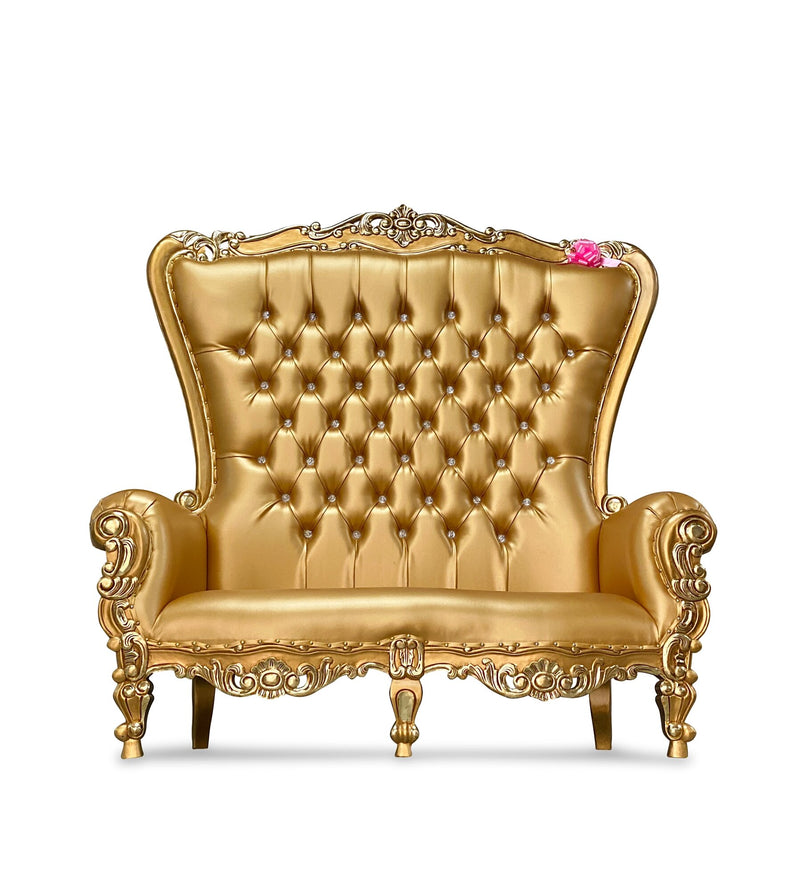70" OG Throne settee • Gold/Gold