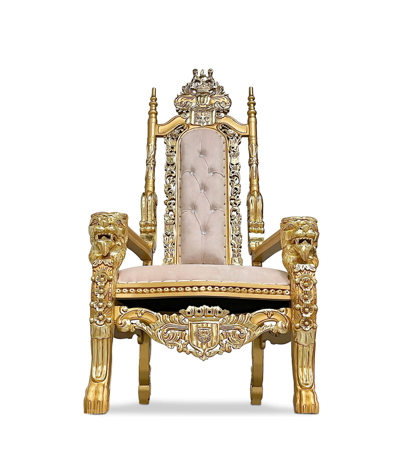 70" Raja Throne • Gold/Blush velvet